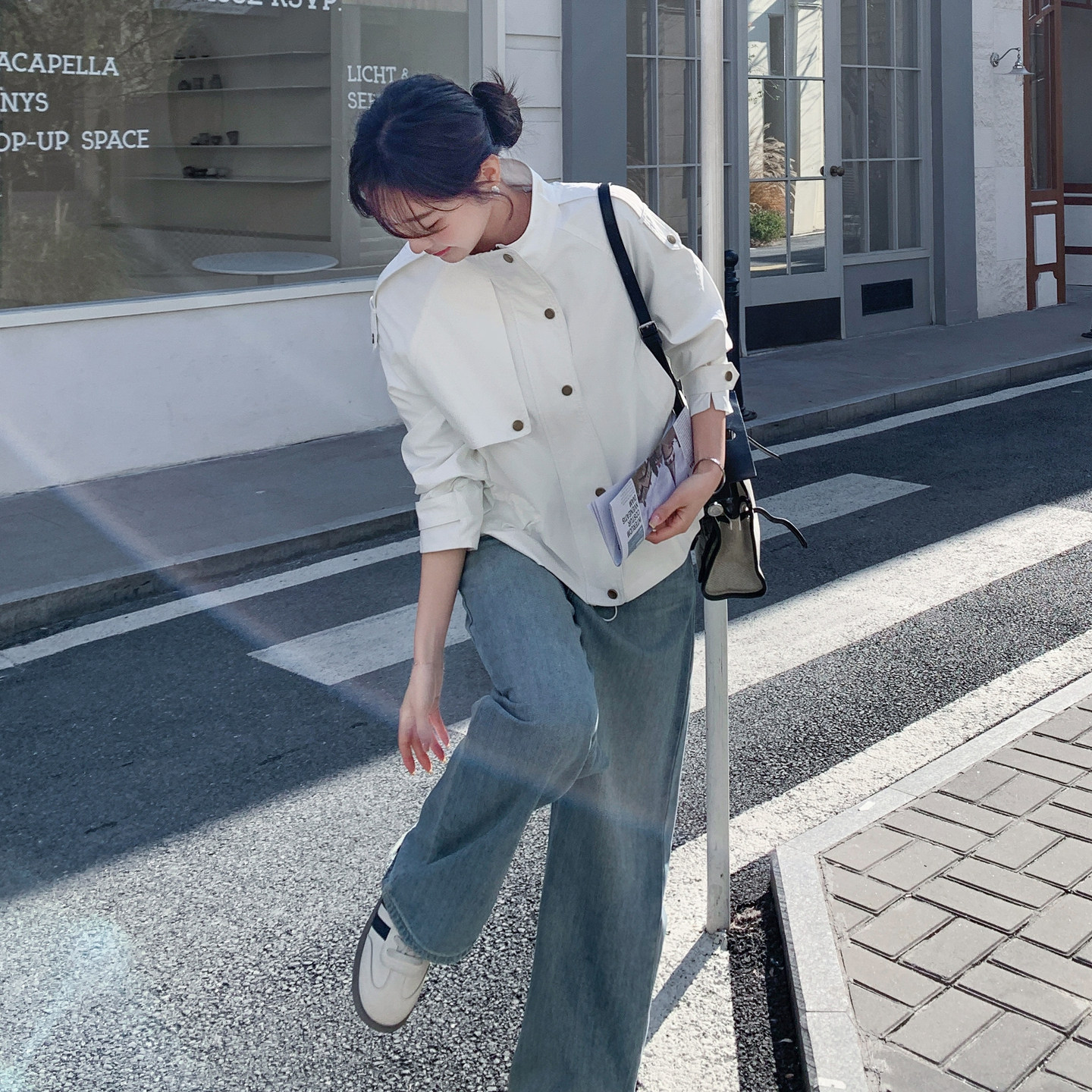 独特漂亮小个子炸街短外套女2026年春季新款韩版穿搭休闲风衣,女装风衣,2D036