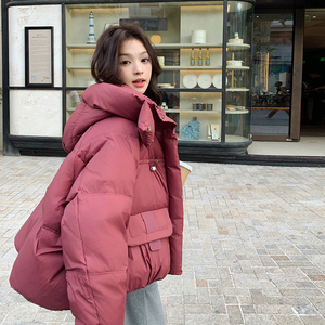 90绒设计师款玫粉短款羽绒服2C291-YRF13111-P285 -K499大货已出图片