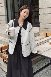 设计感名媛风小香风外套2025女春秋新款小个子显高短款通勤高级感图片