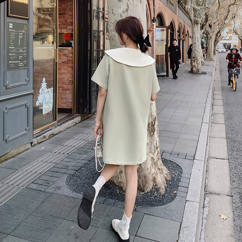 【现货！722P100K158】夏季小香风中长款娃娃领连衣裙,女装连衣裙,2C037