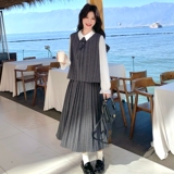 新款！2026春季学院风条纹拼接2件套装裙C212-P180K288，女装套装/套裙，2C320