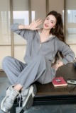 2026春季新款现货休闲针织拼接蕾丝卫衣两件套2607-p185-k298，女装套装/套裙，2B115