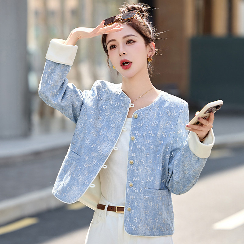 重工两片绣牛仔外套2026新款,女装短外套,衣佳和