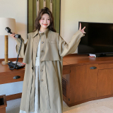 【】24年春季披肩两件套韩版风衣20天出货2401-P195-K255，女装风衣，2C317A