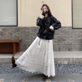 碎花拼接两面穿皮衣外套女春秋2025新款小个子流行爆款韩系夹克，女装皮衣，2C307