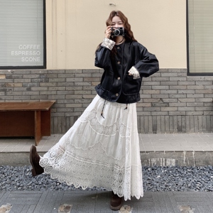 碎花拼接两面穿皮衣外套女春秋2025新款小个子流行爆款韩系夹克图片