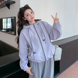 现货！现货！韩系休闲连帽短款外套女2026春秋新款小个子夹克上衣，女装短外套，2C306