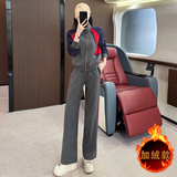 女秋冬新款撞色卫衣阔腿裤两件套，女装套装/套裙，2C310