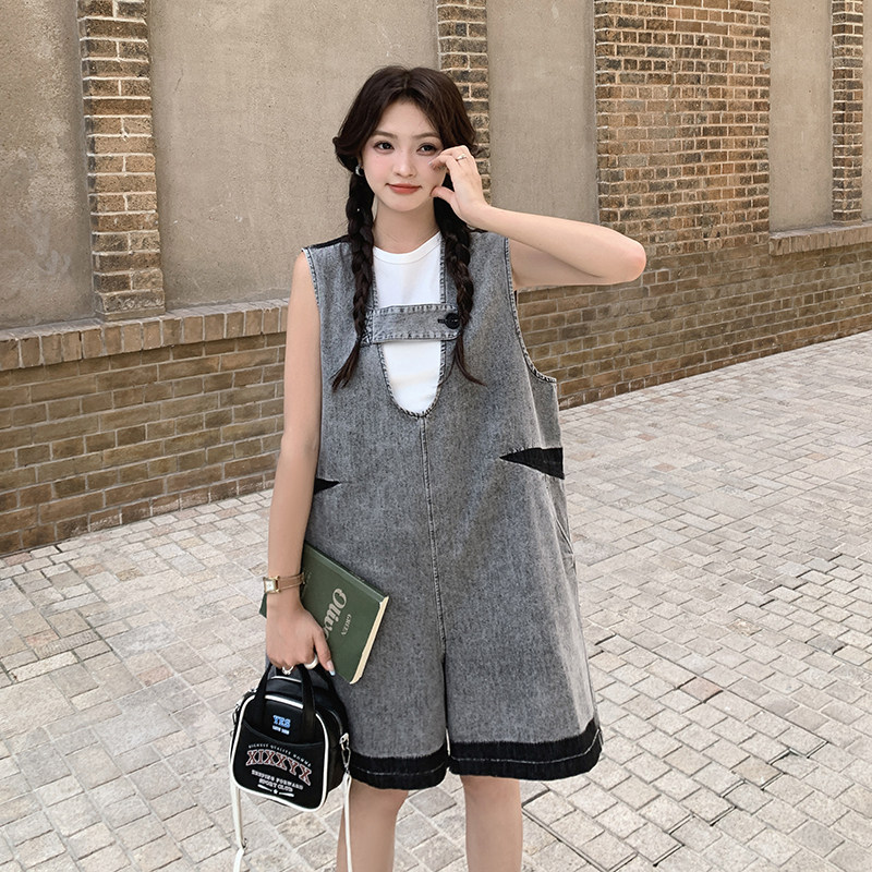 新品现货2025夏季新款牛仔撞色连体裤2C112-C357-P115-K168,女装连体裤,2C112