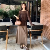 现货：秋装新款气质吊带裙镂空针织上衣三件套2C135-8881P145K218，女装套装/套裙，2C135