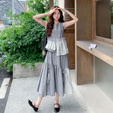 无袖上衣半身裙两件套女2025年夏季新款小个子气质度假风显瘦套装，女装套装/套裙，2C122
