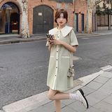 【现货！722P100K158】夏季小香风中长款娃娃领连衣裙，女装连衣裙，2C037