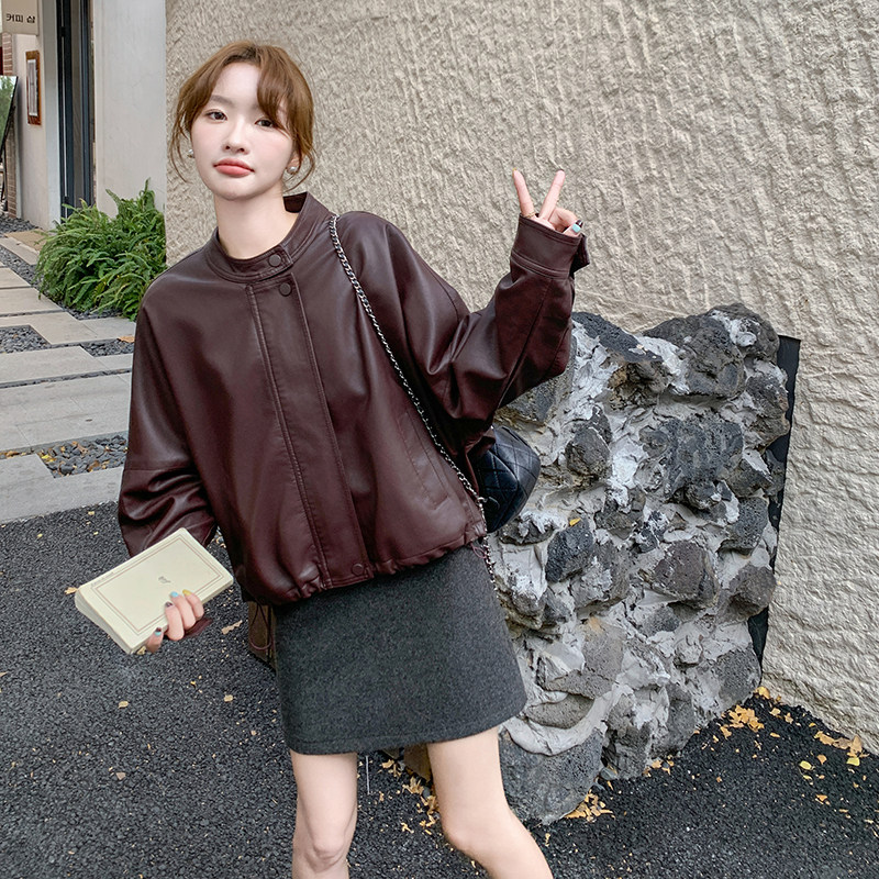 【现货数据款】立体剪裁皮衣经典美拉德系2C277-7703-P150-K218,女装皮衣,2C277