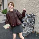 【现货数据款】立体剪裁皮衣经典美拉德系2C277-7703-P150-K218，女装皮衣，2C277