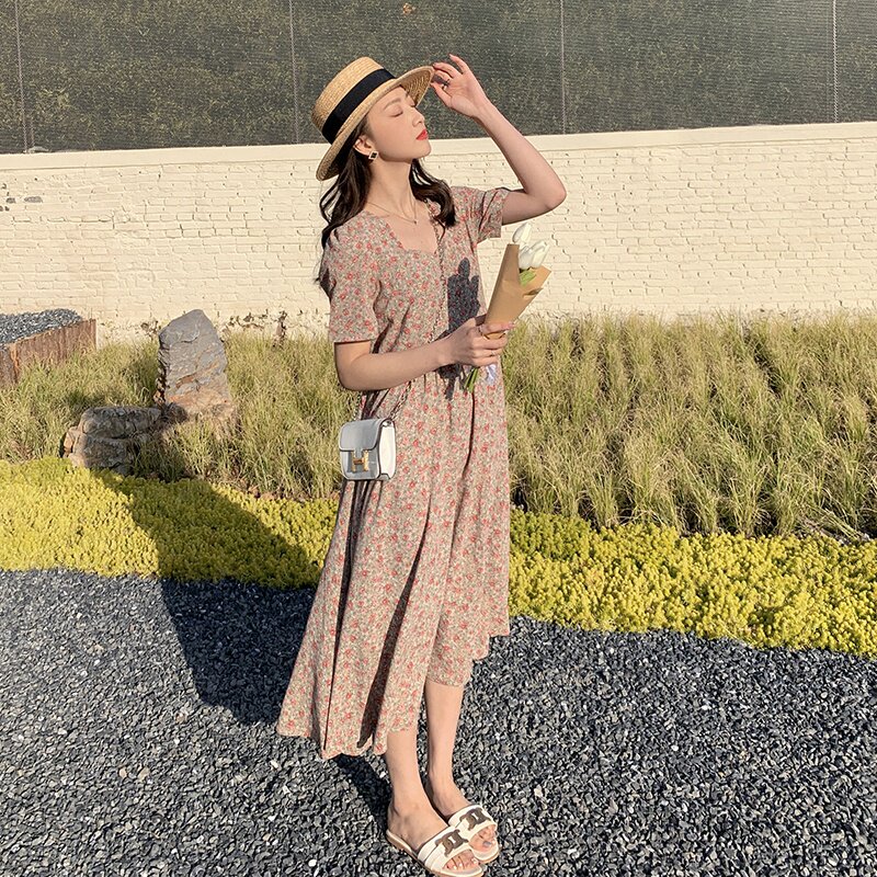 新款夏装碎花连衣裙057-5797-P105K168,女装连衣裙,2B080