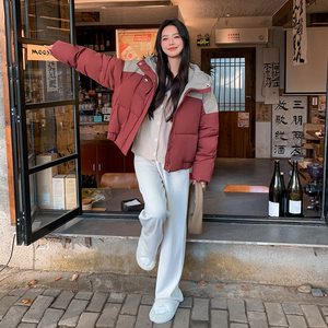 【现货】1C128-A35冬休闲拼接加厚面包服棉服外套 P145-K215图片