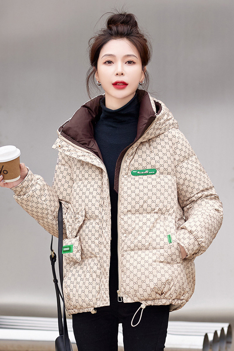 短款羽绒服女2025年冬季新款时尚保暖气质百搭小个子连帽冬天外套,女装羽绒服,蓝朵琳