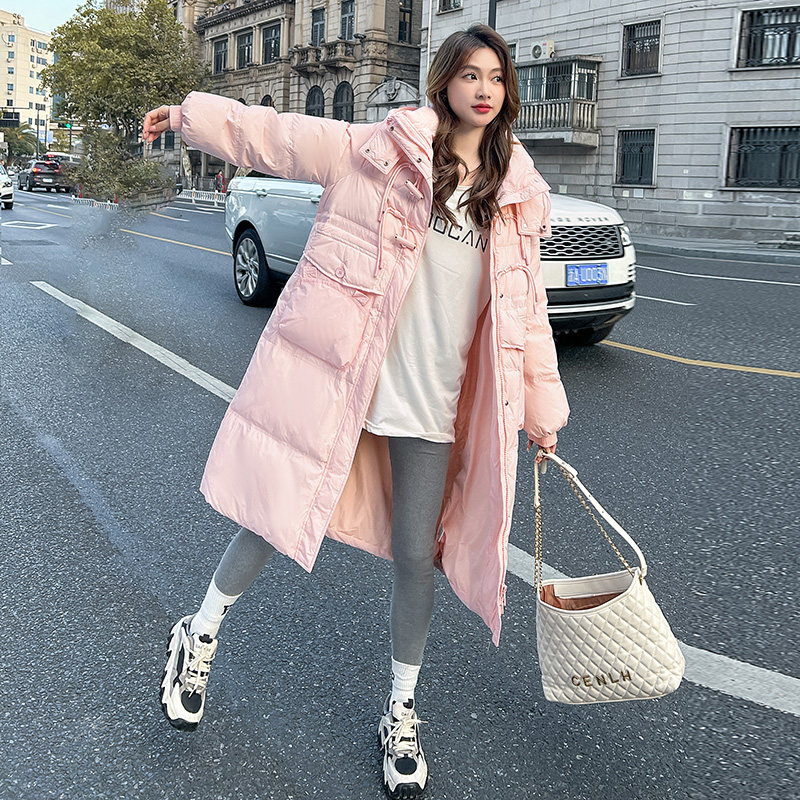大暴大暴的中长款连帽羽绒服2C081-P245-K338图片
