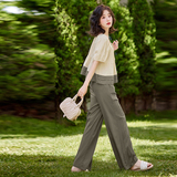现货新款24夏装娃娃衫套裤女可爱气质1C086-675-P130-K188，女装套装/套裙，2D044