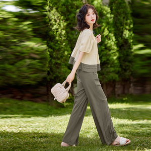 现货 新款24夏装娃娃衫套裤女可爱气质1C086-675-P130-K188图片