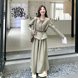 【现货】数据好套装外套+阔腿裤赠皮带2C277-7706-P175-K238，女装套装/套裙，2C277