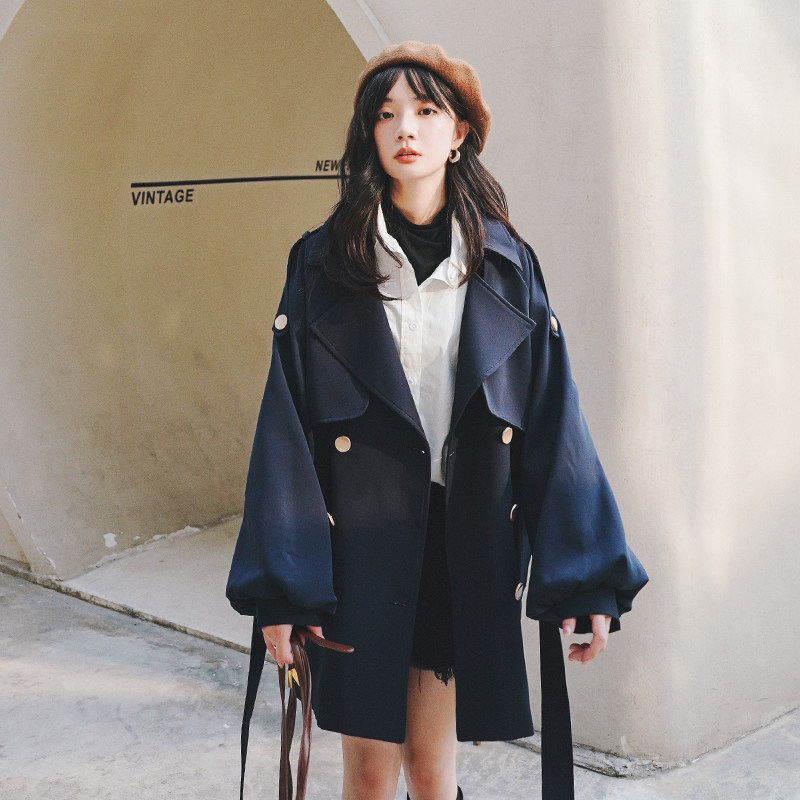 【24春】金属扣+灯笼袖风衣外套2C069-3003-P135控188,女装风衣,2C069
