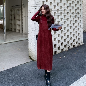 【 现货】法式红色复古打底衫+吊带裙2C212- G166-P175-K258图片