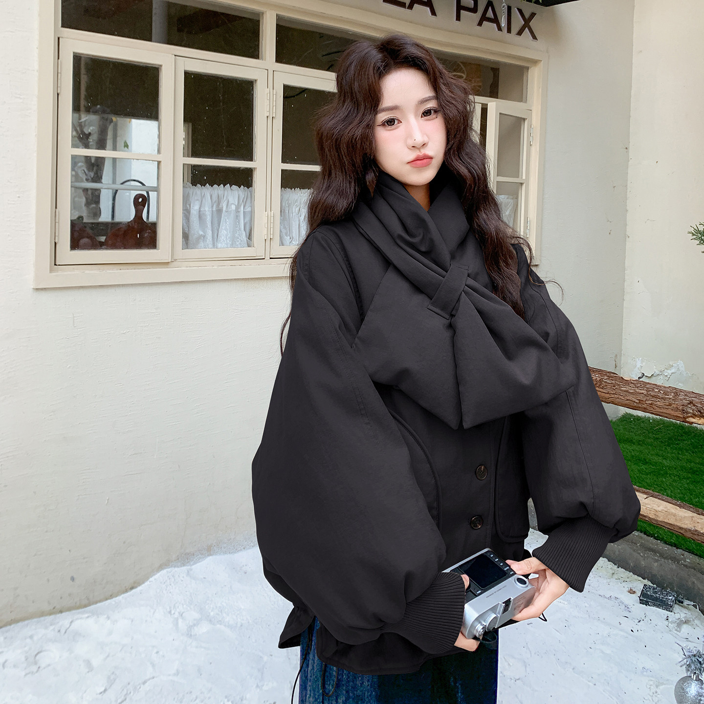 【现货】+配围巾高颜值90绒羽绒服2C301-1393-P295-K448,女装羽绒服,2C301