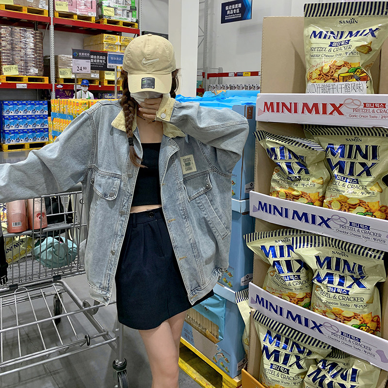 秋季式复古设计感小众2025新款拼接牛仔衣2C112-CF019-P125-K178,女装短外套,2C112