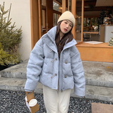 灰色面包服加厚保暖女设计感90白鸭绒宽松厚外套2263P305控458，女装羽绒服，2C166