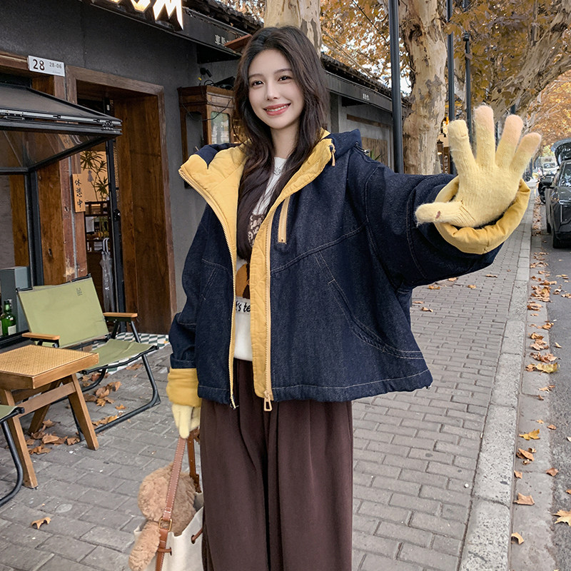 （）25牛仔连帽中长款羽绒服2C215-P245-K305,女装羽绒服,2C215