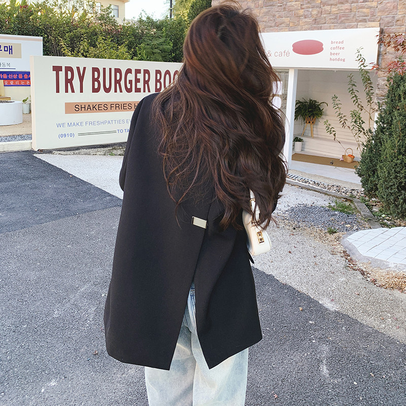 黑色烫钻西装外套女2025年春季新款韩系设计感时髦洋气小个子西服,女装西装,2C069