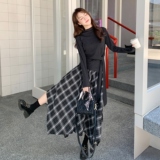 时尚设计感上衣不规则格子半身裙两件套女2025年秋季新款韩版套装，女装套装/套裙，2C233