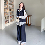 【现货】新款图下摆抽绳牛仔马甲+长裤两件套1215-P185-K298，女装套装/套裙，2C301