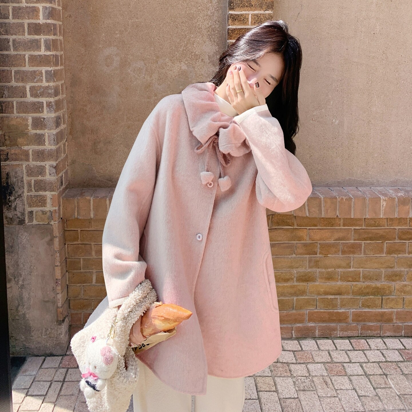 减龄杏色双面呢羊毛大衣外套女秋冬2025新款气质巨好看爆款高级感,女装毛呢外套,2B237