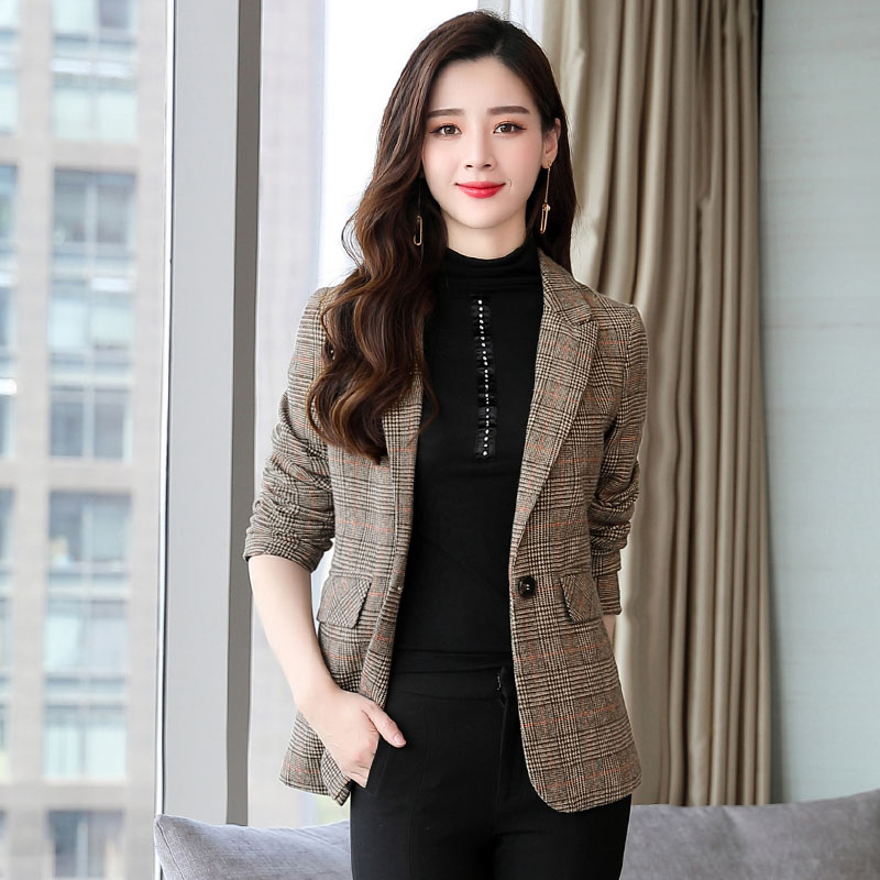 2025春新款新款格子西装外套,女装西装,乐衣轩