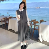 新款！2026春季学院风条纹拼接2件套装裙C212-P180K288，女装套装/套裙，2C320