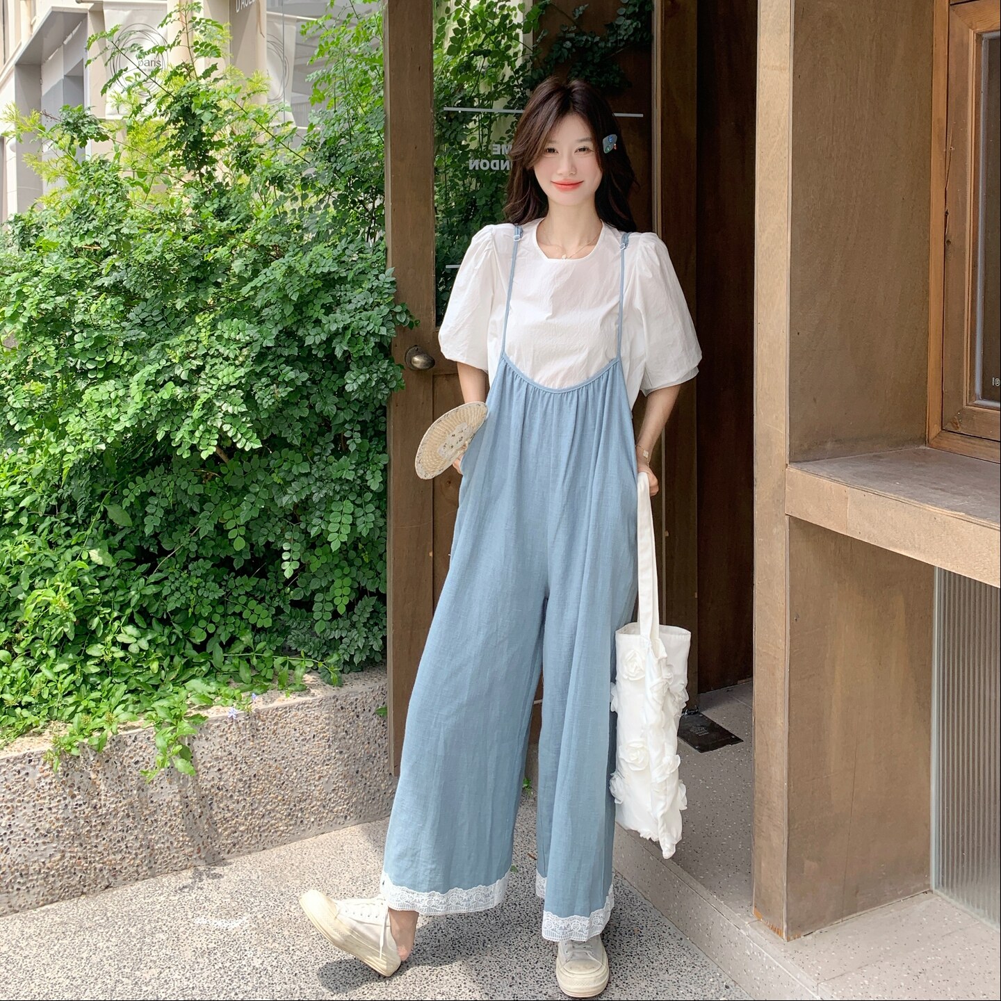 【新款有现货】复古学院风背带裤两件套2C327-8812-P160控238,女装套装/套裙,2C327