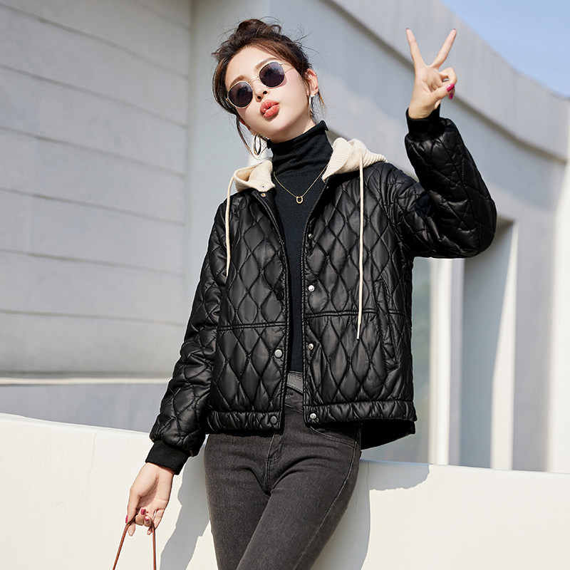 现货！欧洲站皮衣外套女时尚2025年冬装韩版休闲显瘦加绒，女装皮衣，吾爱衣,女装皮衣,吾爱衣