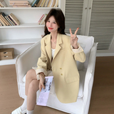 新款！2026春季蕾丝拼接黄色西装短外套C205-P145K238，女装西装，2C320