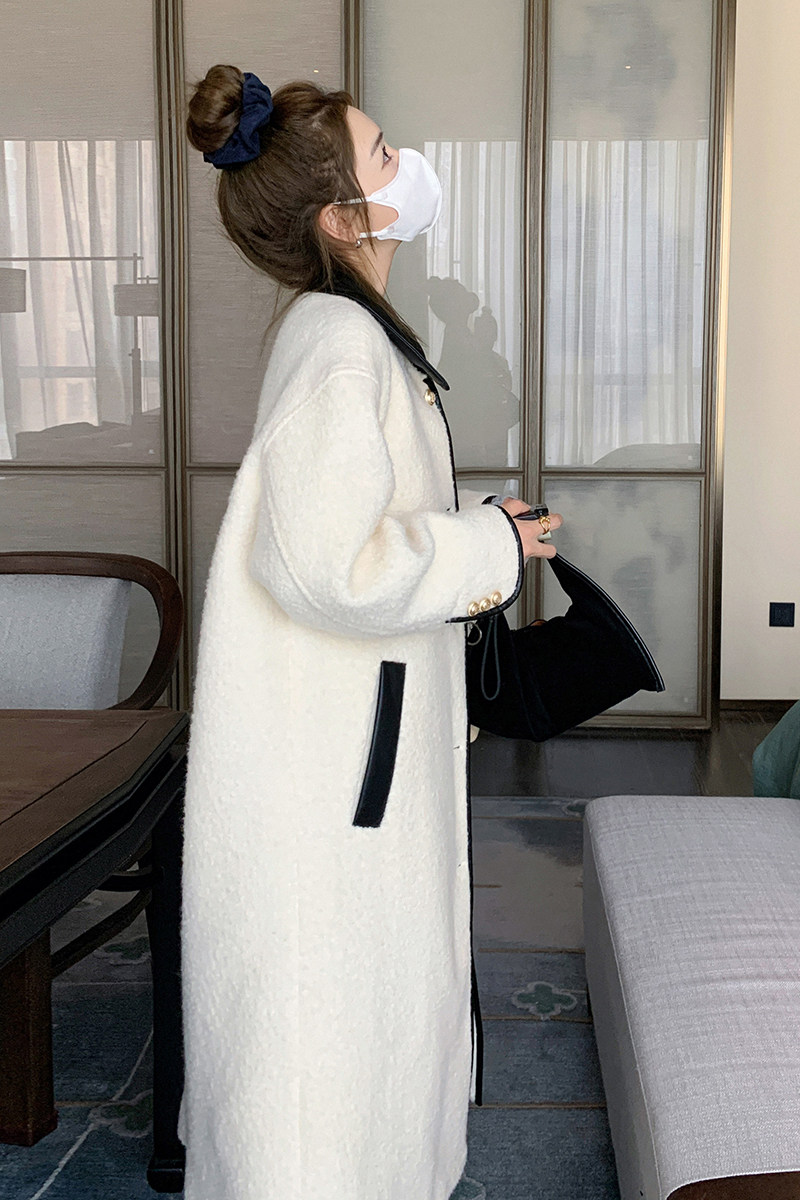 新款2025冬季撞色羊剪绒毛呢外套P185K278,女装毛呢外套,2C269