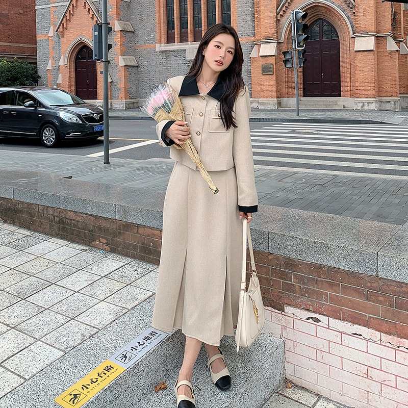 [现货】小香风上衣半身裙套装两件套,女装套装/套裙,2C269