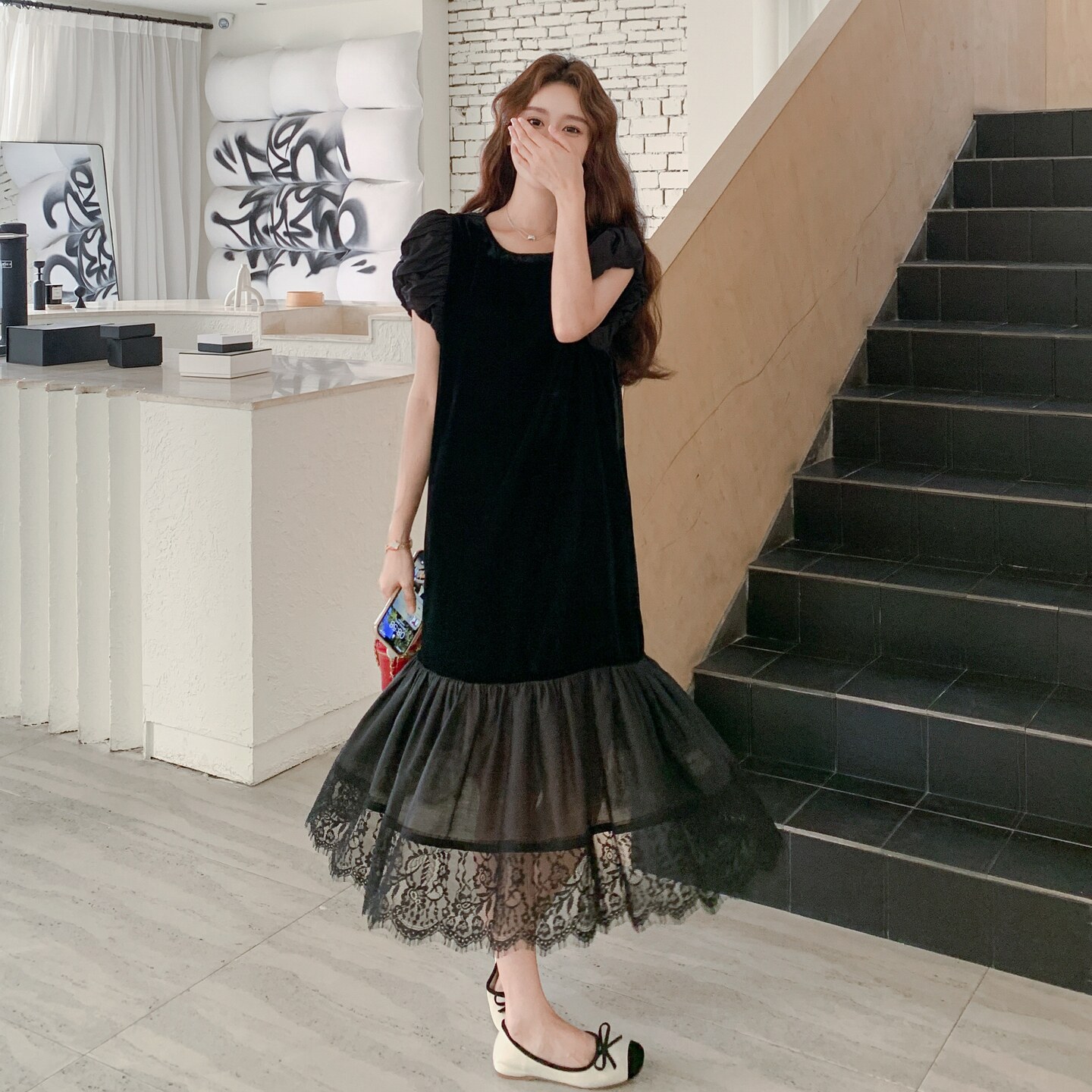 金丝绒连衣裙2c323-1168-160,女装连衣裙,2C323
