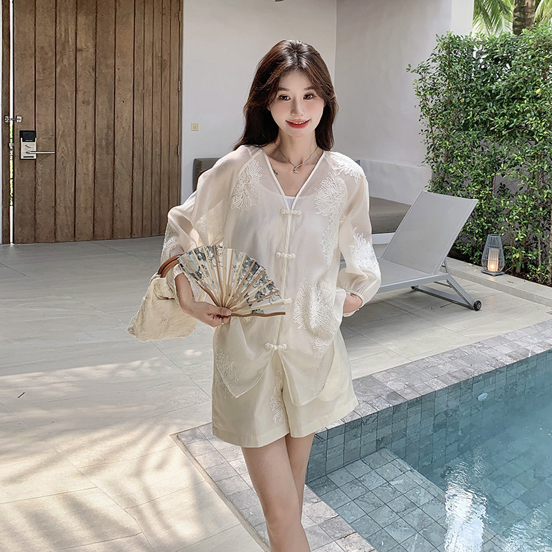 【夏款现货】流行复古刺绣套装三件套送吊带088-6615p135k188图片