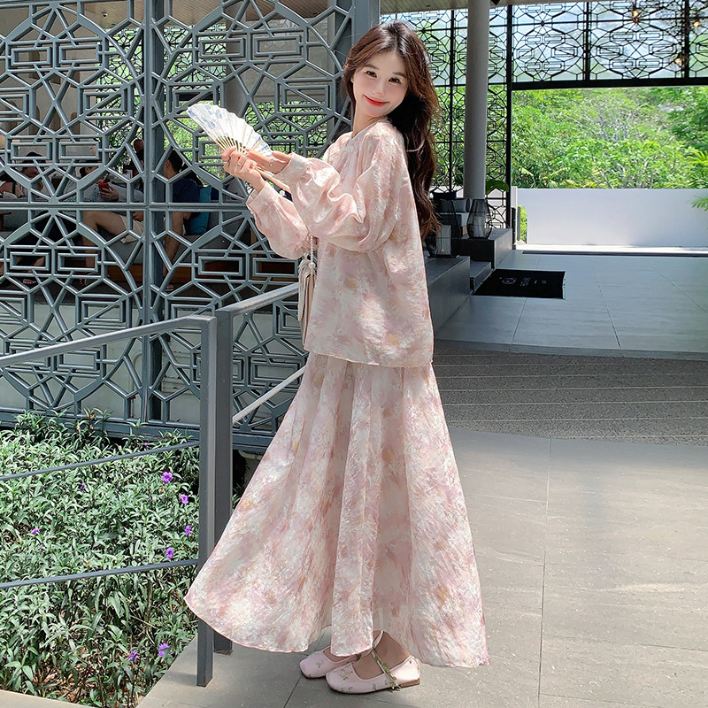 【】新中式碎花套装裙C161-6811-P175-K258,女装套装/套裙,2C161