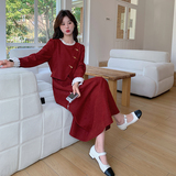 现货有买家秀春季新款长款显瘦连衣裙2C098-802P135K198，女装连衣裙，2C098