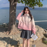 档口现货2025春秋新款女装休闲渐变色风衣外套短款8916-p125-k178，女装短外套，2C266