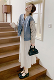 新款2025春季风牛仔拼接短外套2520-P150-K228，女装短外套，2C057