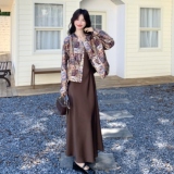 秋装新款高级印花上衣＋吊带连衣裙两件套2C135-8902P215K288，女装套装/套裙，2C135