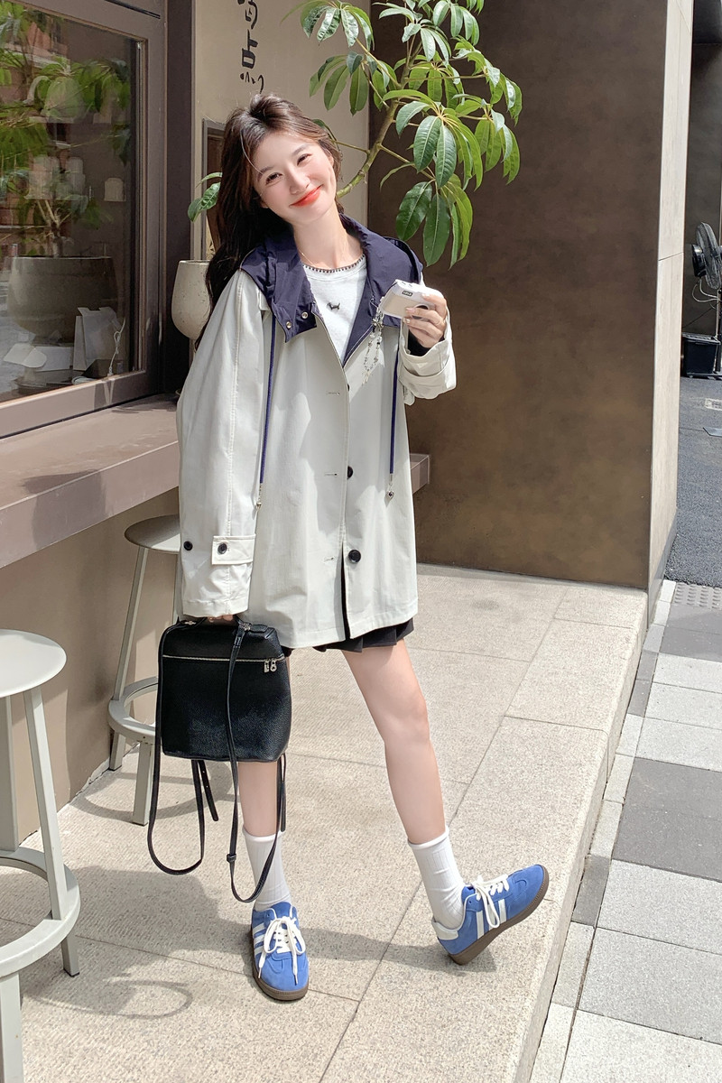 【春款现货】MIU家同款灰蓝色风衣088-7733P155K228,女装风衣,2C088